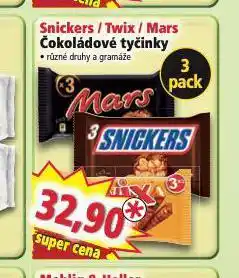 Norma Snickers / twix / mars čokoládové tyčinky nabídka