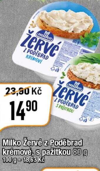 TEMPO Milko Žervé z Poděbrad krémové, s pažitkou 80 g nabídka