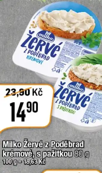 Milko Žervé z Poděbrad krémové, s pažitkou 80 g