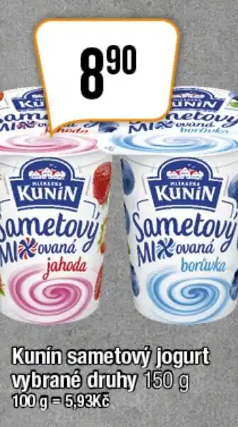 TEMPO Kunín sametový jogurt vybrané druhy nabídka