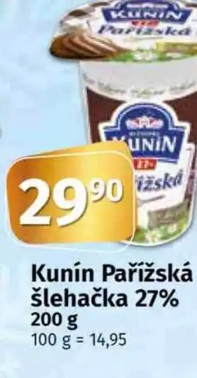 Kunín Pařížská šlehačka 27% 200 g