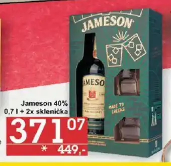 Jip Jameson 40% 0,7 l. + 2x sklenička nabídka