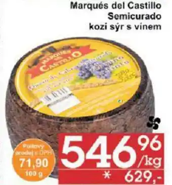 Jip Marqués del Castillo Semicurado kozi sýr s vínem nabídka