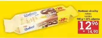 Jip Rodinné věnečky kakao vanilka 100 g + 20% zdarma nabídka
