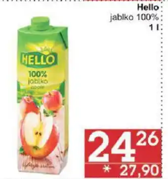 Jip Hello jablko 100% 1 l. nabídka