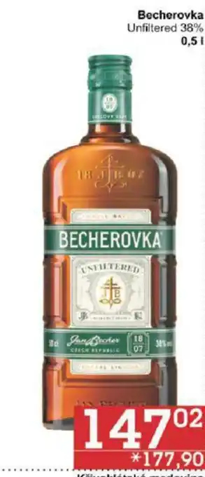 Jip Becherovka Unfiltered 38% 0.5 l. nabídka