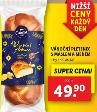 Lidl VÁNOČNÍ PLETENEC S MÁSLEM A MEDEM nabídka
