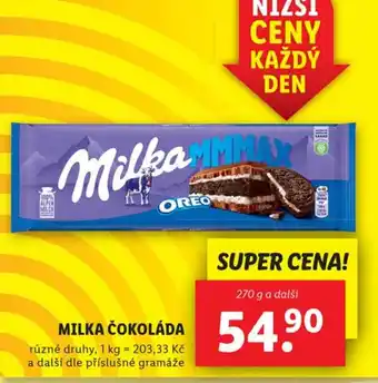 Lidl MILKA ČOKOLÁDA nabídka