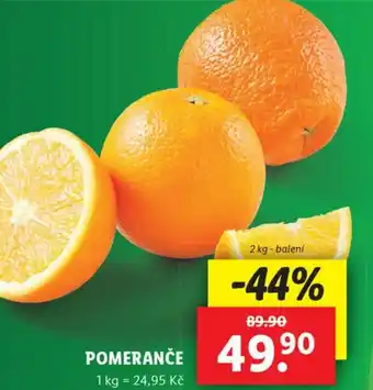 Lidl POMERANČE nabídka