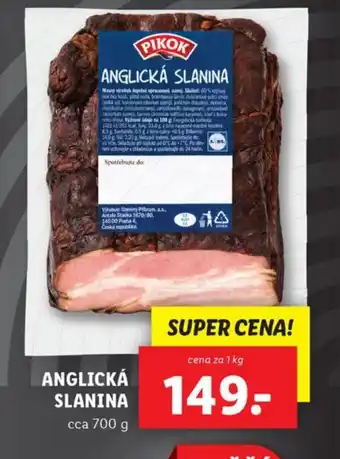 Lidl ANGLICKÁ SLANINA nabídka