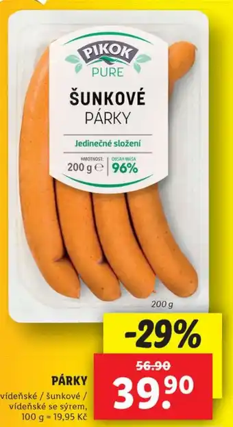 Lidl PÁRKY nabídka
