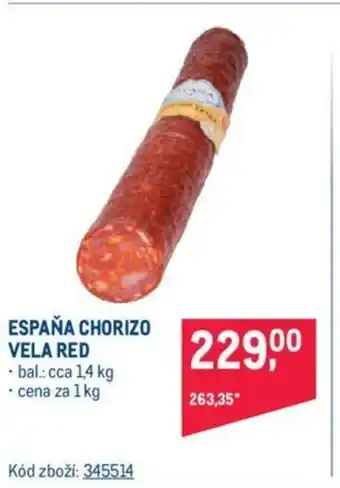 Makro ESPAÑA CHORIZO VELA RED nabídka
