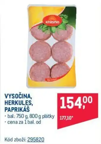 Makro VYSOČINA, HERKULES, PAPRIKÁŠ nabídka