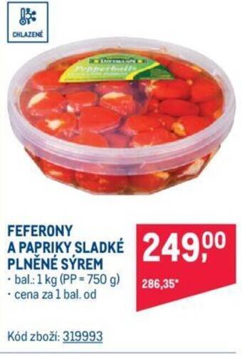 Makro FEFERONY A PAPRIKY SLADKÉ PLNENE SYREM nabídka