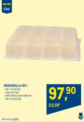 Makro MOZZARELLA 40% nabídka