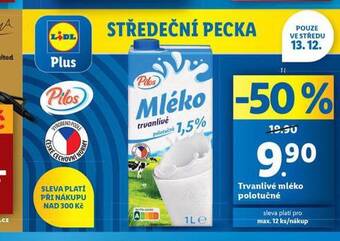 Lidl Trvanlivé mléko 1,5% nabídka
