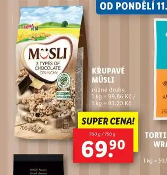 Lidl Křupavé müsli nabídka