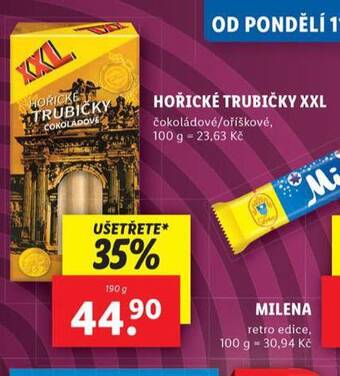 Lidl Hořické trubičky xxl nabídka