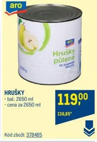 Makro HRUŠKY nabídka