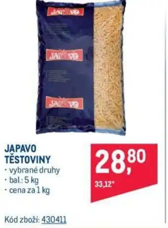 Makro JAPAVO TĚSTOVINY nabídka