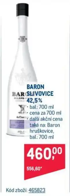 Makro BARON SLIVOVICE 42,5% nabídka