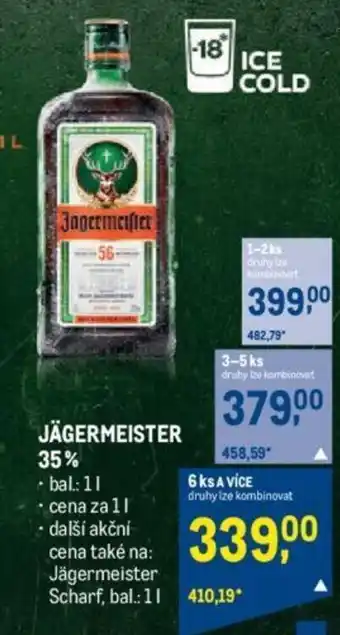Makro JÄGERMEISTER 35% nabídka