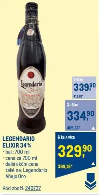 Makro LEGENDARIO ELIXIR 34% nabídka