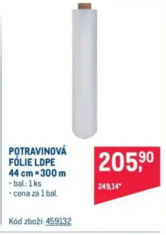 Makro POTRAVINOVÁ FÓLIE LDPE 44 cm x 300 m nabídka