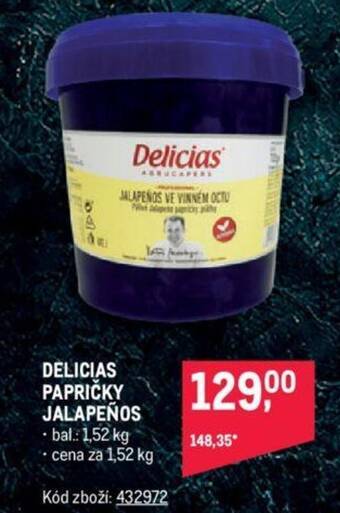 Makro DELICIAS PAPRIČKY JALAPEÑOS nabídka
