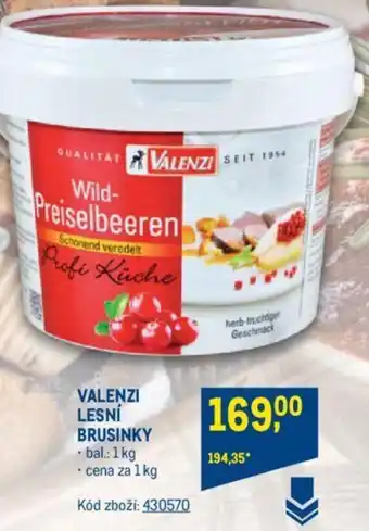 Makro VALENZI LESNÍ BRUSINKY nabídka