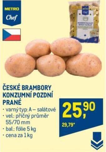 Makro ČESKÉ BRAMBORY KONZUMNÍ POZDNÍ PRANE nabídka