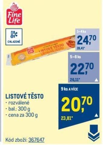 Makro LISTOVÉ TĚSTO nabídka