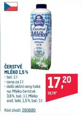 Makro ČERSTVÉ MLÉKO 1,5% nabídka
