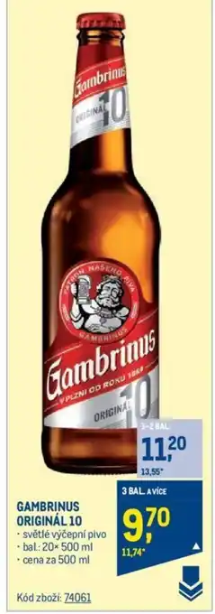 Makro GAMBRINUS ORIGINÁL 10 nabídka