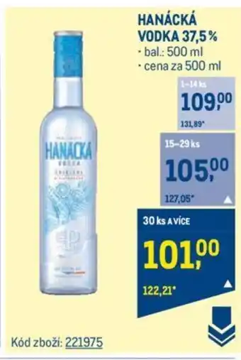 Makro HANÁCKÁ VODKA 37,5% nabídka