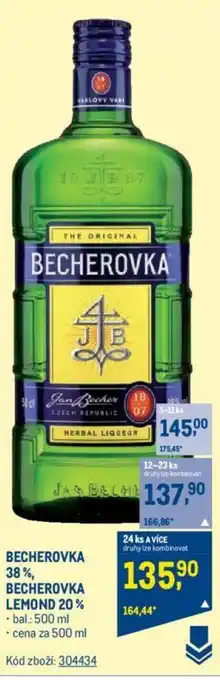 Makro BECHEROVKA 38%, BECHEROVKA LEMOND 20% nabídka