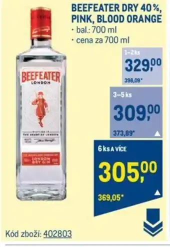 Makro BEEFEATER DRY 40%, PINK, BLOOD ORANGE nabídka