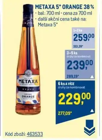 Makro METAXA 5* ORANGE 38% nabídka