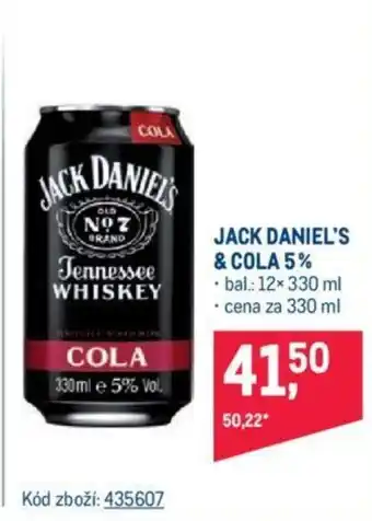 Makro JACK DANIEL'S & COLA 5% nabídka