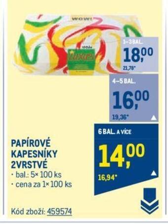 Makro PAPÍROVÉ KAPESNÍKY 2VRSTVÉ nabídka