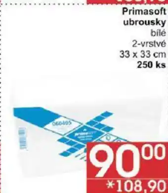 Primasoft ubrousky bílé 2-vrstvé 33 x 33 cm 250 ks