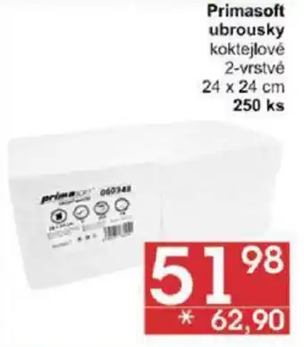 Jip Primasoft ubrousky koktejlové 2-vrstvé 24 x 24 cm 250 ks nabídka