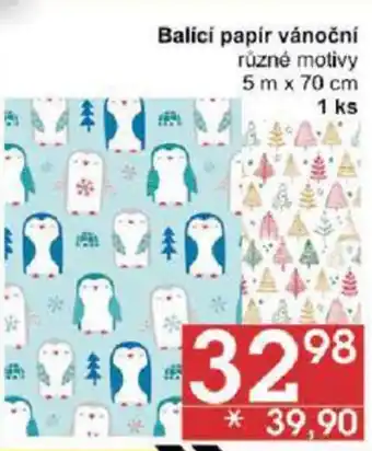 Jip Balicí papír vánoční různé motivy 5 m x 70 cm 1 ks nabídka