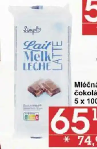 Jip Mléčná čokoláda 5 x 100 g nabídka