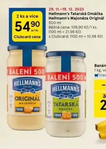 Tesco Hellmann's Tatarská Omáčka Hellmann's Majonéza Originál 500 ml nabídka