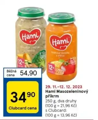 Tesco Hami Masozeleninový příkrm 250 g nabídka