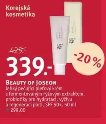 Rossmann BEAUTY OF JOSEON lehký pečující pleťový krém nabídka