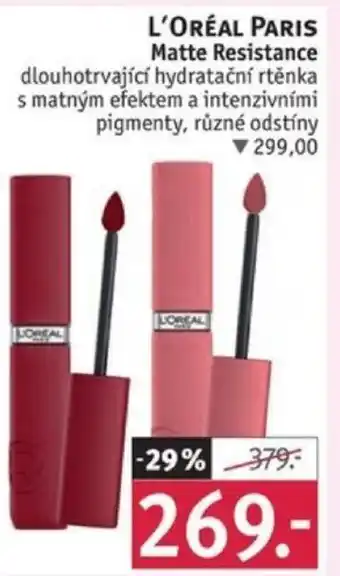 Rossmann L'ORÉAL PARIS Matte Resistance nabídka