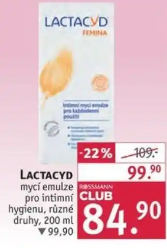 Rossmann LACTACYD mycí emulze pro intimní hygienu nabídka