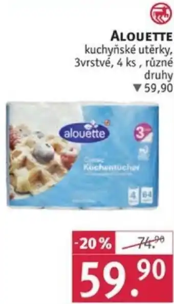 Rossmann ALOUETTE kuchyňské utěrky, 3vrstvé, 4 ks nabídka